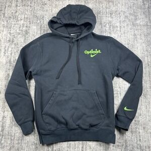 Nike Optimist Men's Size M Black Hoodie Green Check
